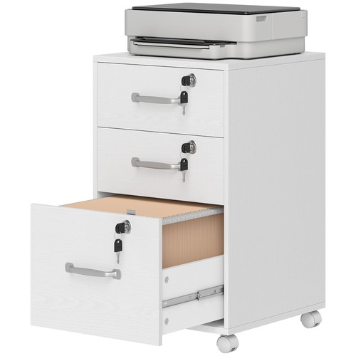 Homcom mobile filing cabinet - mobile,