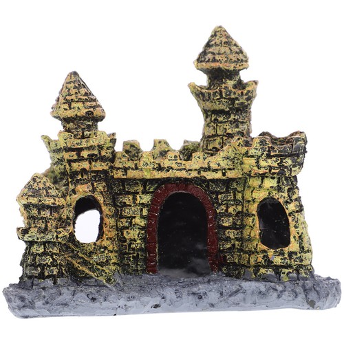 Resin aquarium castle ornament - resin,