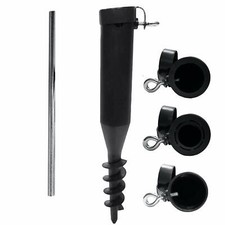 Plastic Ground Spike Rotary Washing Cloth Pole Soil Garden Airer Parasol Socket