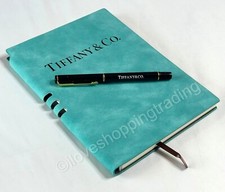 TIFFANY VIP GIFT TEAL SUEDE COVER NOTEBOOK PLANNER JOURNAL DIARY AND PEN SET NEW