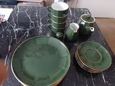 Alpico Gold And Green Tea Coffee Set ,cups Milk Jug Tea Pot Salt And Pepper...