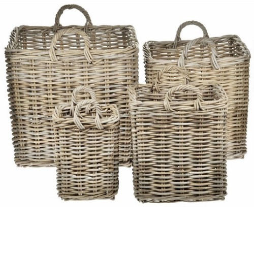 Grey buff rattan square - grey,