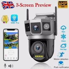 WiFi Triple  Screen 6.0MP Waterproof  CCTV Camera With High Footage Quality