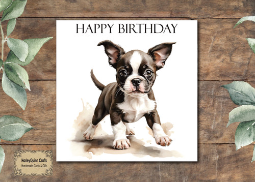 Dog 092 birthday card boston - birthday,