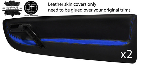 Black blue leather front - black&blue,