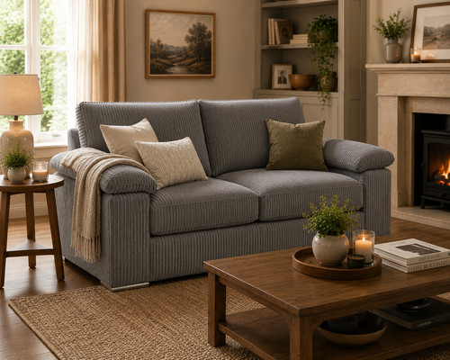 Grey fabric seater sofa - grey,