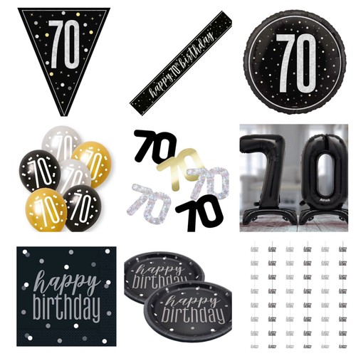 70th birthday black - , silver