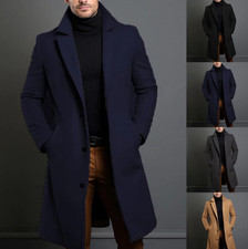 Mens Winter Warm Formal Trench