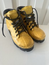 Yellow Cab Company Industrial Size UK5 Yellow Safety Steel Toe Boots 90s Vintage