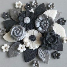 36 Edible Silver Flowers &