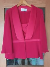 PRESEN DE LUXE 3 piece Wedding Outfit Red Size 18 Skirt, 16 Top, Jacket