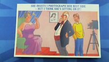 Saucy Comic Postcard 1950s BBW Big Boobs Studio Photography PHOTOGRAPH BEST SIDE