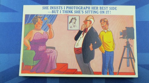 Saucy comic postcard 1950s - comic, bbw