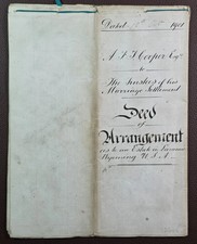 1901 Deed of Arrangement, Laramie Wyoming USA Arthur Cooper Marriage Settlement