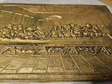 Vintage Brass The Last Supper Decrotive Wall Plaque Jesus