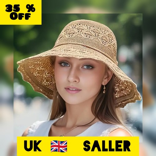 Ladies foldable straw sun - ladies,