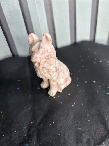 Pink mangano calcite dog - mangano,
