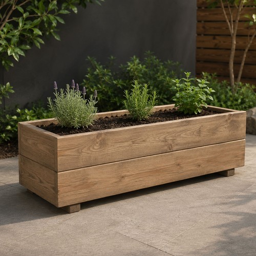 Rectangular wooden garden - rectangular,