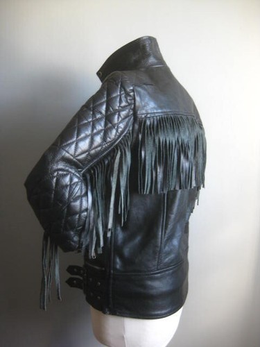 Vintage leather fringe jacket - vintage,