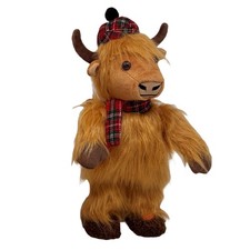 Dancing Highland Cow Decor Ornament Soft Stuffed Toy Christmas Holiday Gift Idea