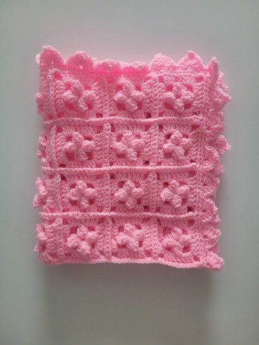 Handmade pink crochet floral - pink,