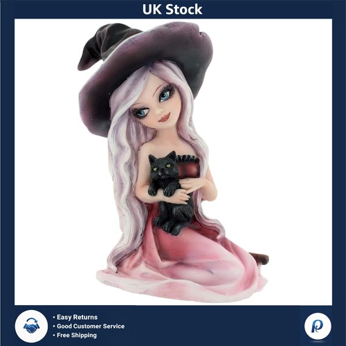Charming pink witch figurine - witch,