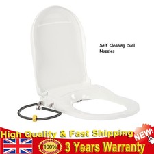Non-Electric D-Shape Bidet Toilet Seat PP with Dual Nozzle Fresh Water Spray Kit