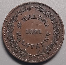 1821 St Helena Half Penny