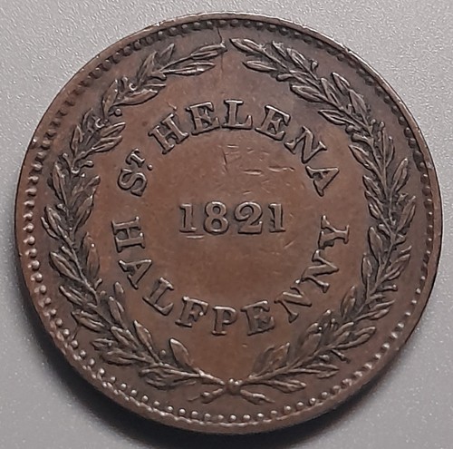 1821 helena half penny - 1821,