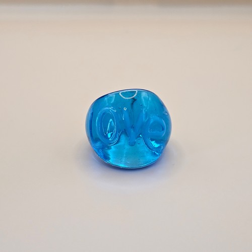 Chunky blue glass murano - blue,