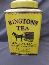 Vintage Ringtons Tea Merchants Green Tin/Caddy 16cm Millennium 2000 Metal 