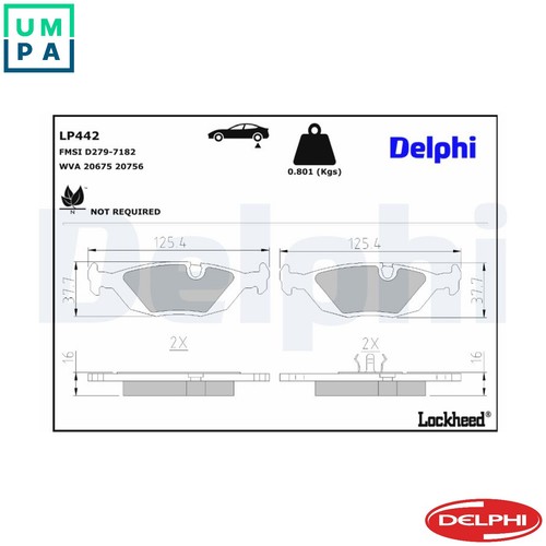 Brake pad set disc - disc, lp442