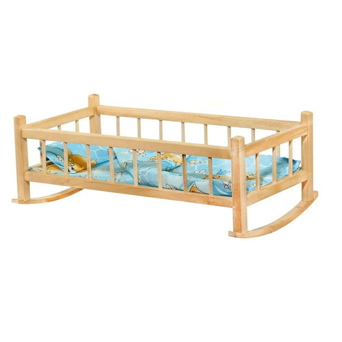 Large doll cradle with bedding - large,