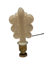 LAMP FINIAL, Aladdin, Alacite Opalescent Glass, Triple Scroll, 3+"t