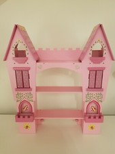 Wooden Pink Fairy Castle Wall Shelf. New Flat pack. Child's Pink Wall Shelf.