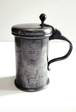 1813 Regency / Georgian Pewter Tavern Tankard / Mug with Lid