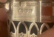 An English Hallmarked Sterling Mustard Pot Raised On 4 Ball Feet