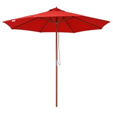 9' Wood Outdoor Umbrella w/