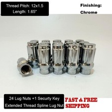 24Pc 12x1.5 Chrome Extended