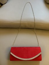 QUIZ Red Clutch Bag With Diamanté Detail  - brand new without tags