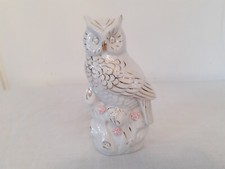 Owl Figurine Animal Bird White Ceramic Owl Ornament