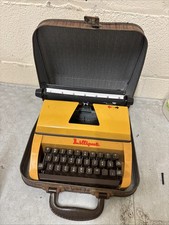 Vintage 1960s Yellow Lilliput Typewriter House Clearance Find Please Read
