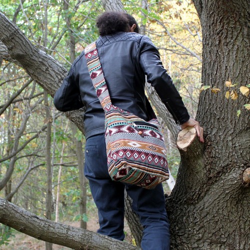 Jacquard bag chocolate - jacquard,