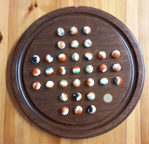 Wooden solitaire board - wooden,