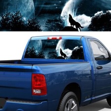 Car Rear Window Wolf Howling