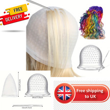 Silicone Hair Highlighting Cap Reusable Balayage Meches Dye Tool with Hook