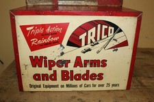 Vintage 1950's Trico Windshield Wiper Arms Blades Metal Display Cabinet Sign