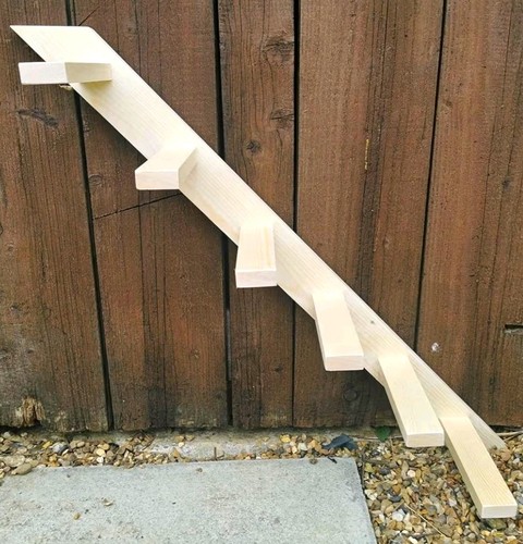 Wooden beige cat ladder - beige, pet
