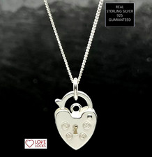 Silver padlock heart necklace - padlock,