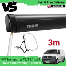 THULE 4200 3m AWNING BLACK + ADAPTER TO FIT VW TRANSPORTER T5 & T5.1 LWB ONLY